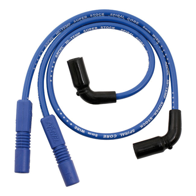 Accel, 8mm Ferro Spiral core spark plug wire set. Blue — 09-16 FLT/Touring (NU)
