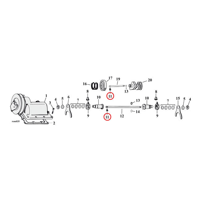 Lock screw, shifter cam shaft / shifter fork shaft