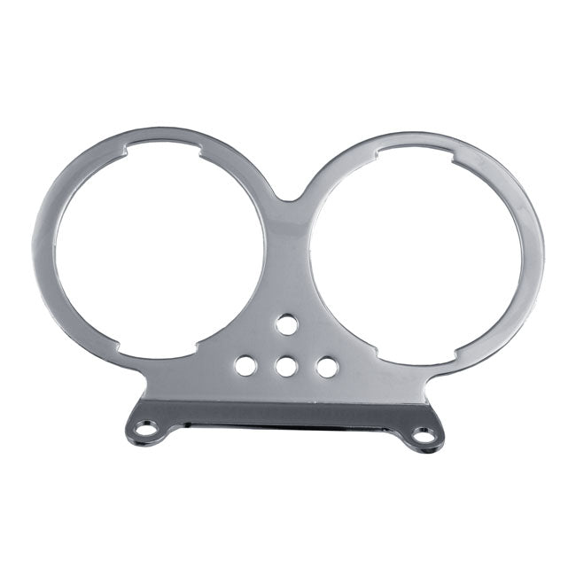 Mounting bracket, speedo & tachometer. Chrome — 86-91 XL Sportster; FXR; FX. Models with dual instruments (NU)