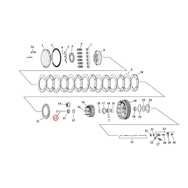 Clutch release rod set — 67-69 XLH (NU) (Excl. all OTHER 56-70 XL Sportster)