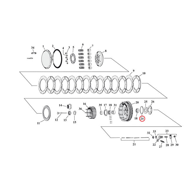 Washer, clutch shell