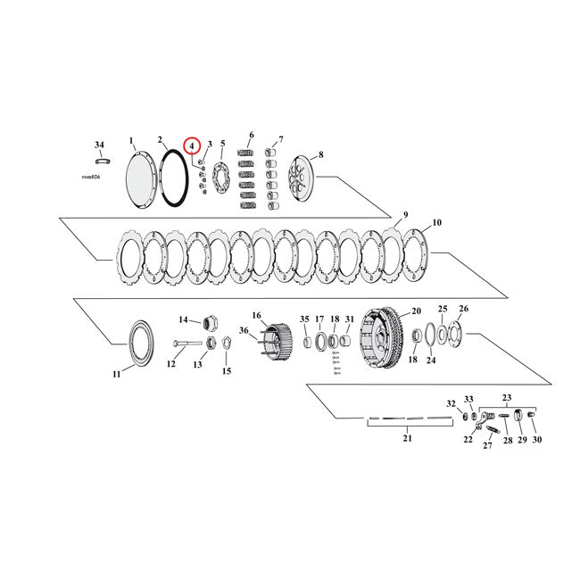 Nut, clutch hub stud — 52-70 K; XL Sportster short (NU)