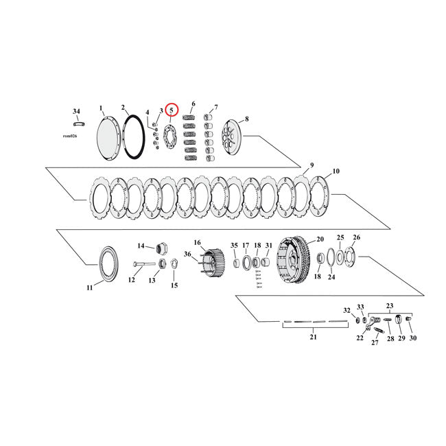 Pressure plate, clutch — 52-70 K; XL Sportster (NU) (OUTER; 1 used)