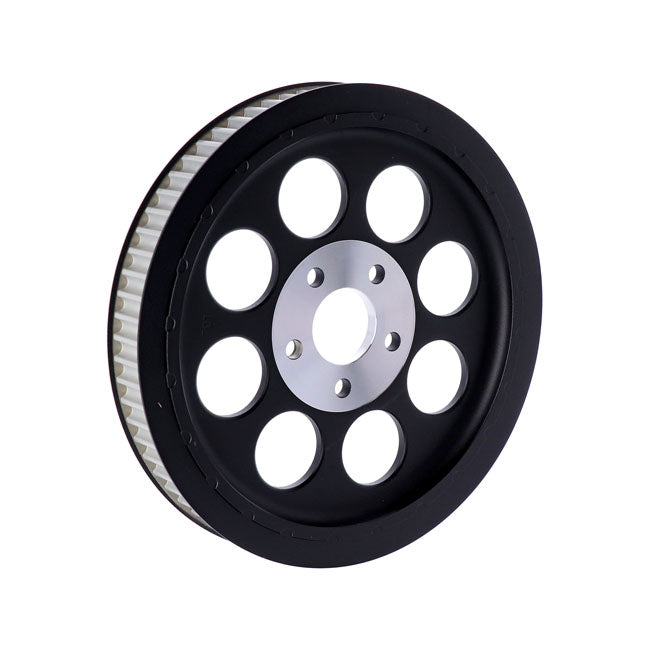 Reproduction OEM style wheel pulley 70t, 1-1/2" belt. Black — 84-99 Evo Big Twin; 1999 Twin Cam (NU)