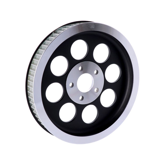 Reproduction OEM style wheel pulley 70t, 1-1/2" belt. Black — 84-99 Evo Big Twin; 1999 Twin Cam (NU)