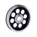 Reproduction OEM style wheel pulley 70t, 1-1/2" belt. Black — 84-99 Evo Big Twin; 1999 Twin Cam (NU)
