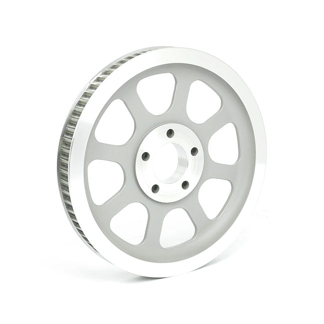 Reproduction OEM style wheel pulley 70t, 1-1/8" belt. Silver — 00-06 Softail (Excl. FXSTD) (NU)