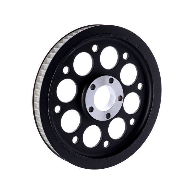 Reproduction OEM style wheel pulley 70t, 1-1/8" belt. Black — 00-05 Dyna (NU)