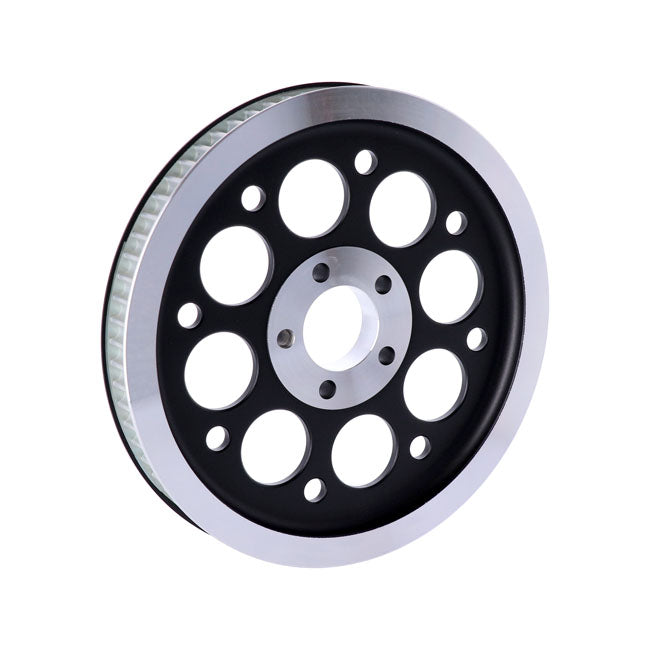 Reproduction OEM style wheel pulley 70t, 1-1/8" belt. Black — 00-05 Dyna (NU)