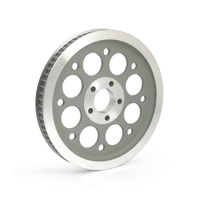 Reproduction OEM style wheel pulley 70t, 1-1/8" belt. Silver — 00-05 Dyna (NU)