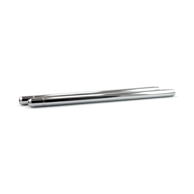 Fork tubes 35mm, 29-1/4". show chrome