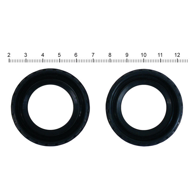 James, swingarm/wheel seal set. Rubber OD — Wheel FR&RR: 84-99 Big Twin; XL Sportster (NU). Swingarm: 58-86 4-speed Big Twin (NU)