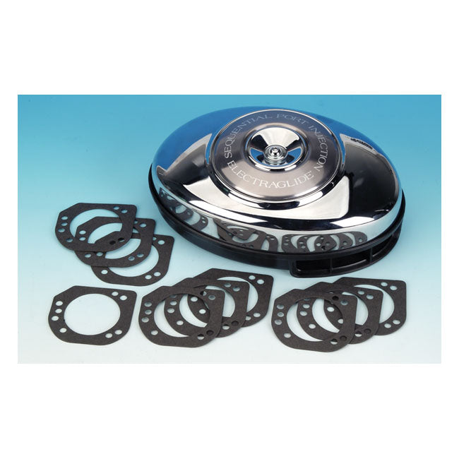 James, gasket carb/throttle body to air cleaner housing — 01-15 Softail; 04-17 Dyna (Excl. FXDL; FXDWG; FXDF; FLD 103" with oval ''High Output'' SE filter system); 02-07 FLT/Touring (NU)