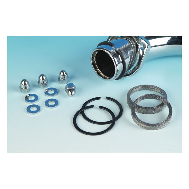 James, exhaust gasket & mount kit. Wire/Graphite gaskets — 84-26 Big Twin; 86-22 (NU) XL Sportster; 08-12 (NU) XR1200; 87-10 (NU) Buell XB
