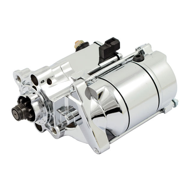 All Balls, high torque starter motor 1.4KW. Chrome — 81-22 XL Sportster; 08-12 (NU) XR1200