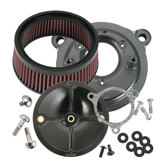 S&S Stealth, air cleaner kit without cover — 16-17 Softail; 2017 FXDLS; 08-13 FLT/Touring; Trike. (e-throttle) (NU)