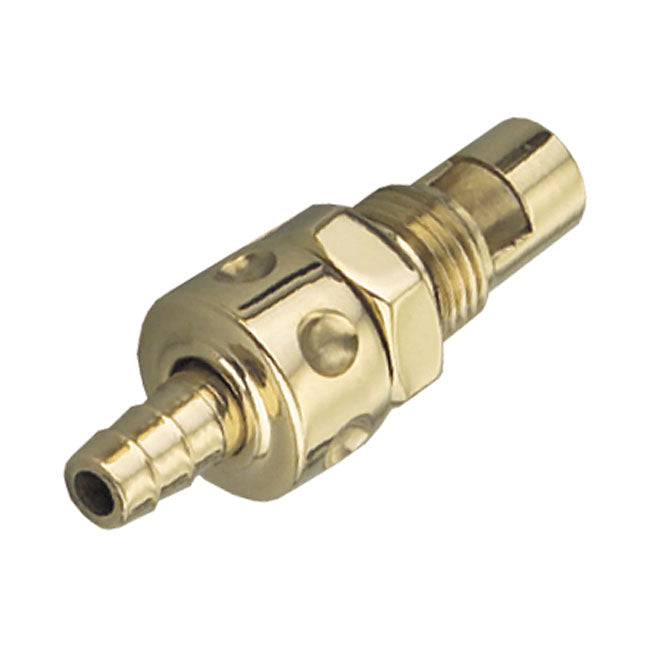 Kustom Tech, in-line fuel valve for S&S E/G carb. Brass