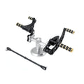 K-Tech, Vintage Style forward controls. Black & brass — 86-99 FXST (NU)