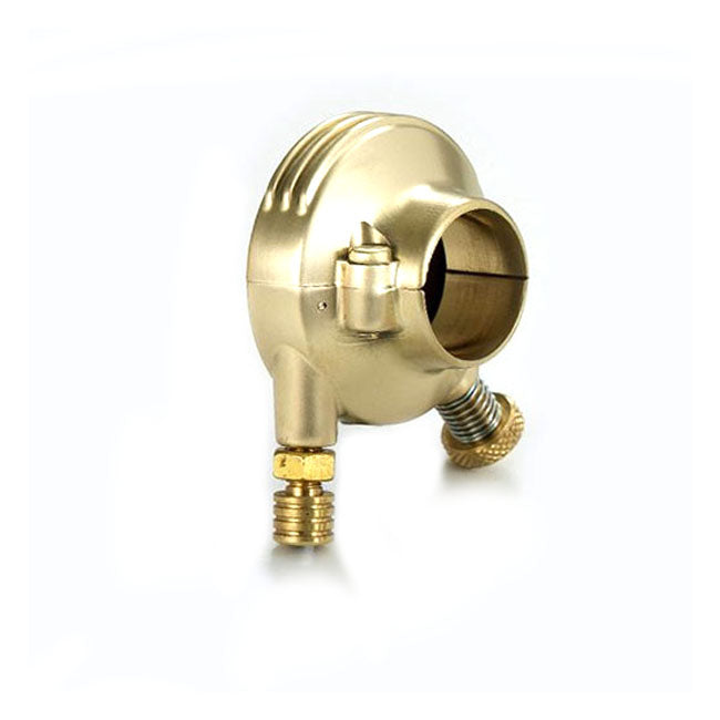 K-Tech DeLuxe external throttle housing. Satin brass — 1" / 25.4mm handlebars