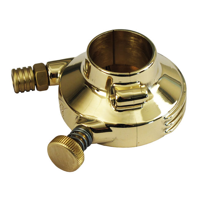 K-Tech DeLuxe external throttle housing. Polished brass — For 7/8" (22mm) handlebars