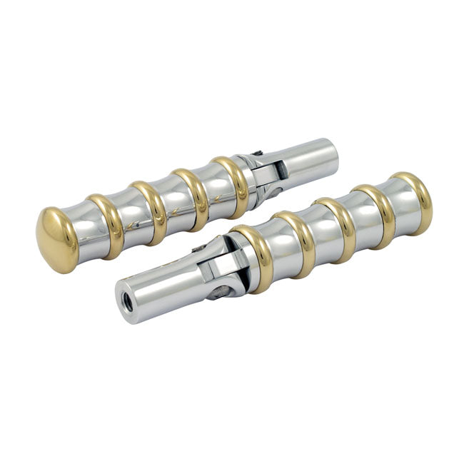K-Tech, Vintage folding foot pegs. Polished & Brass