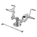 K-Tech, Classic Style forward controls. Polished — 00-17 Softail with custom weld-on jiffy stand (NU)