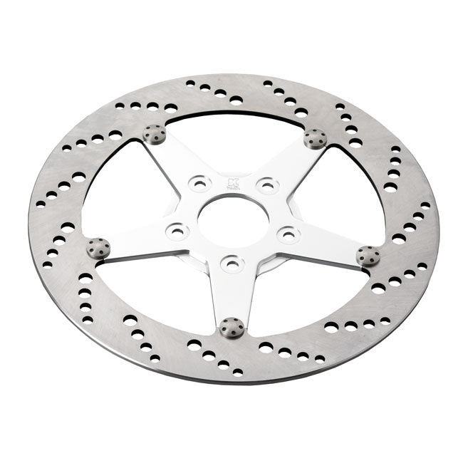 K-Tech, drilled brake rotor stainless steel 11.5 inch — 00-25 Softail (excl. 2017 FXSE); 00-17 (NU) Dyna (excl. FXDLS); 00-07 (NU) FLT/Touring; 00-10 (NU) XL Sportster