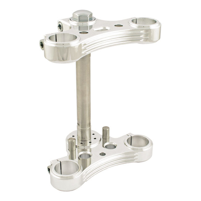K-Tech extra narrow 39mm triple trees. Polished — For models with 39mm fork tubes and regular risers.
