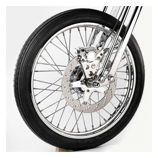 K-Tech Super Freni front caliper bracket. Polished — H-D Springer models (custom applications)