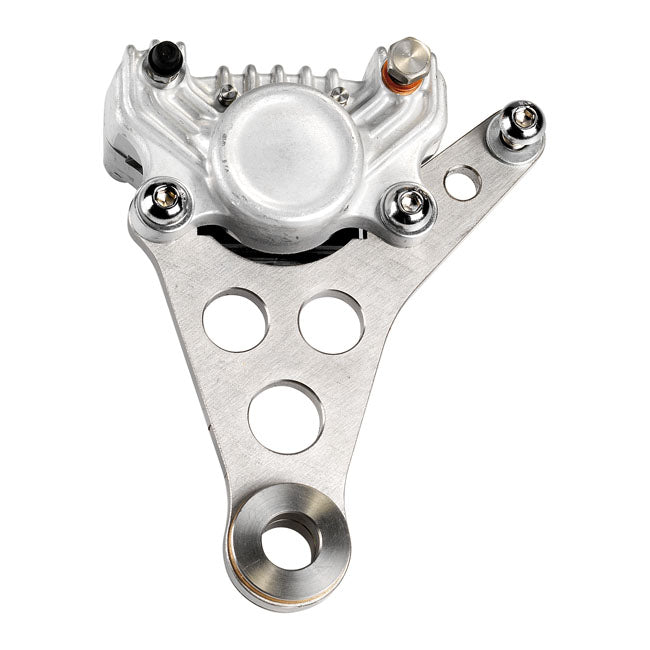 K-Tech Super Freni front caliper bracket. Raw — H-D Springer models (custom applications)