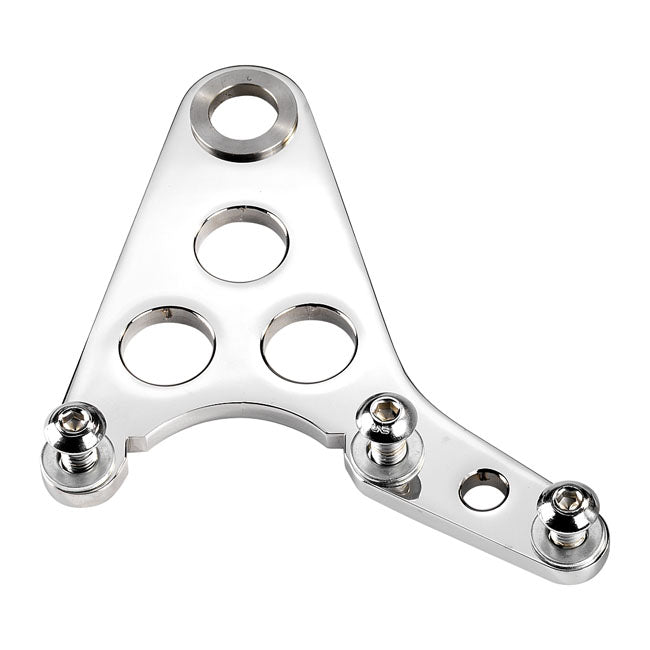 K-Tech Super Freni rear caliper bracket. Polished — Rigid frames; bottom mount
