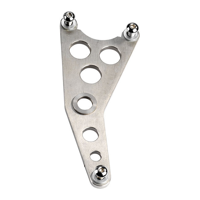 K-Tech Super Freni rear caliper bracket. Raw — Swingarm; top mount