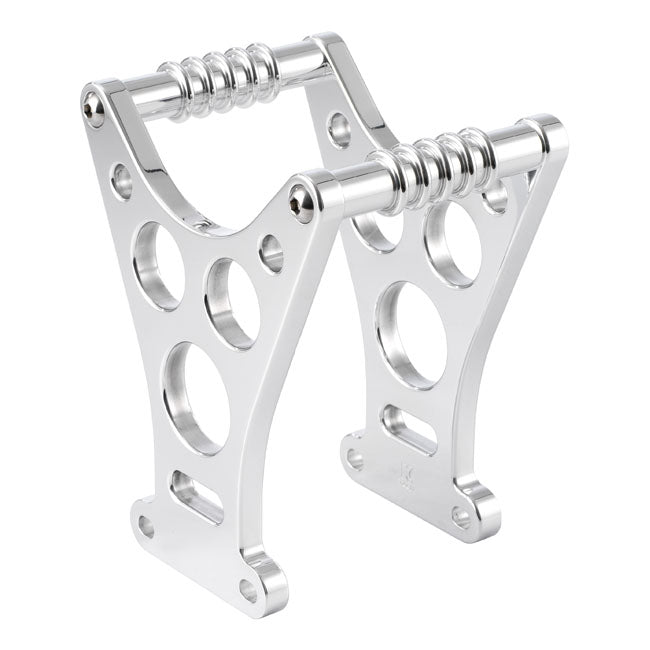KustomTech, Dragster style fork brace. Satin — 91-05 FXD (Excl. FXDWG); 88-94 FXR (Excl. FXRT); 87-21 XL Sportster (Excl. 883N/L; 1200N/X/XS/T; 11-20 1200C; XR1200). With 39mm forks