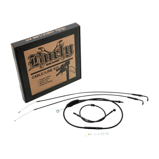 Burly, short cable & line kit for Clip-On / Clubman bars — 97-03 XL Sportster single disc (NU)