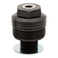 Burly, 49mm fork spring preload adjusters. Black anodized