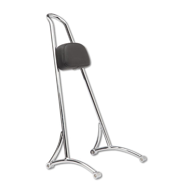 Burly, sissy bar. 20" chrome, with backrest pad — 96-03 XL Sportster (NU)
