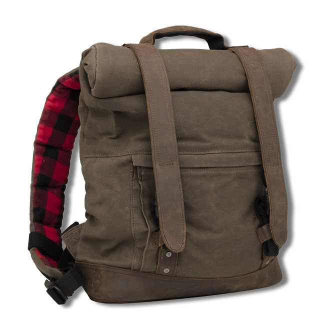 Burly Roll Top backpack bag dark oak