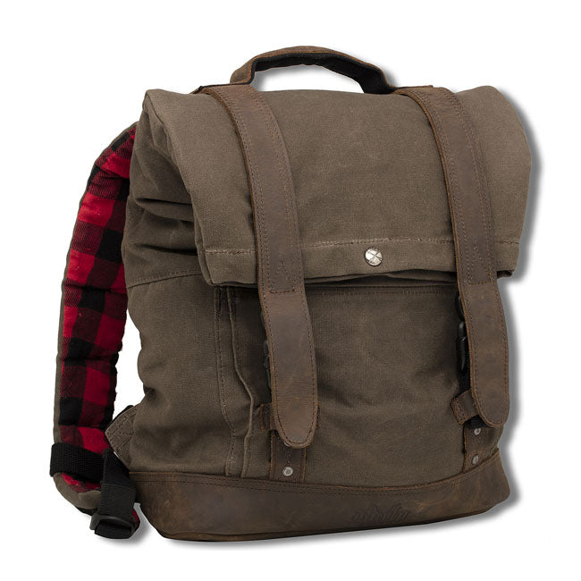 Burly Roll Top backpack bag dark oak