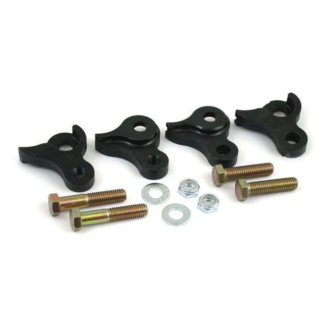 Burly, rear lowering kit. Black — 02-08 FLT/Touring (excl. models with soft bags; FLHX and adjustable shock models)