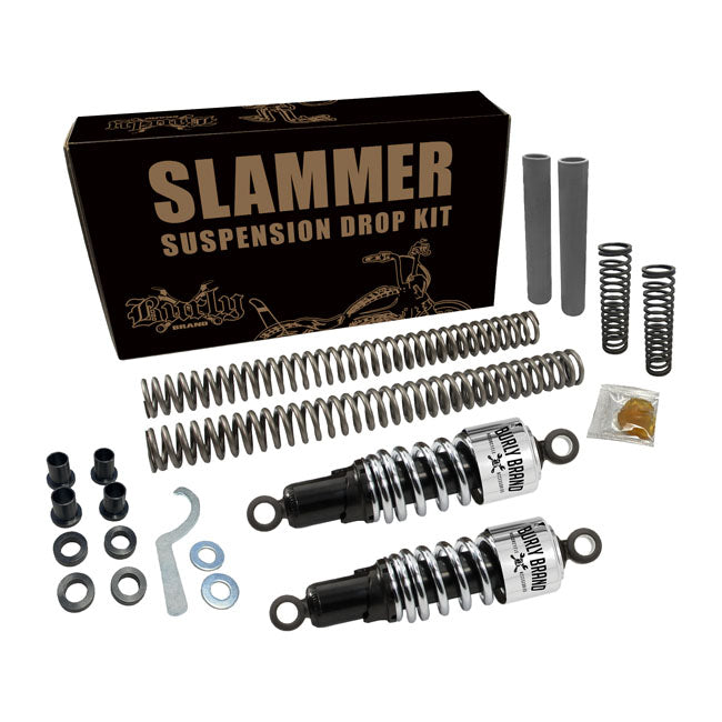 Burly, Slammer lowering kit — 00-17 Softail (Excl. 2007 FXSTD; 08-11 FXCW/C; Springer) (NU)