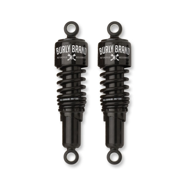 Burly, Slammer 10.5" lowering shocks. Black — 91-17 Dyna (Excl. 2017 FXDLS; 12-16 FLD Switchback) (NU)