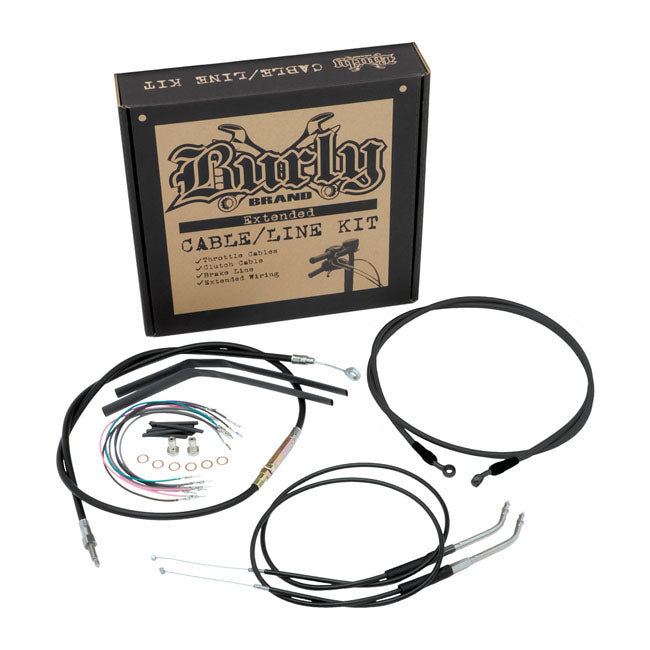 Burly Apehanger Cable/Line Kit — 12-17 Dyna (non-ABS single disc models) (NU)