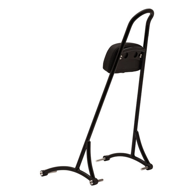 Burly, sissy bar. 20" black, with backrest pad — 04-22 XL Sportster (Excl. 16-20 (NU) XL1200CX)