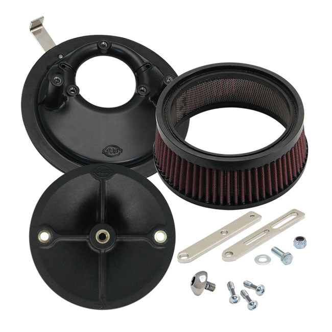 S&S Stealth, air cleaner kit without cover — 36-92 Big Twin; 57-90 XL Sportster with Super E/G carburetor (NU)