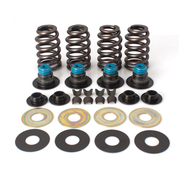 S&S, Street Performance valve spring kit. .585" valve lift — 05-17 Twin Cam A/B (Excl. 16-17 110" Softail); 04-22 XL Sportster; 08-12 XR1200; 03-10 Buell XB (NU)
