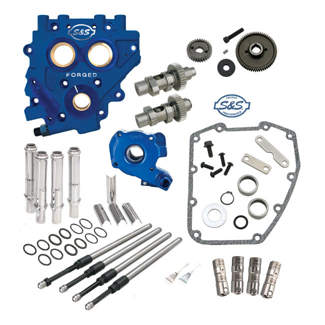 S&S, complete cam chest kit with gear drive 551GE cams — 07-17 Softail; 06-17 Dyna; 07-16 FLT/Touring (NU)