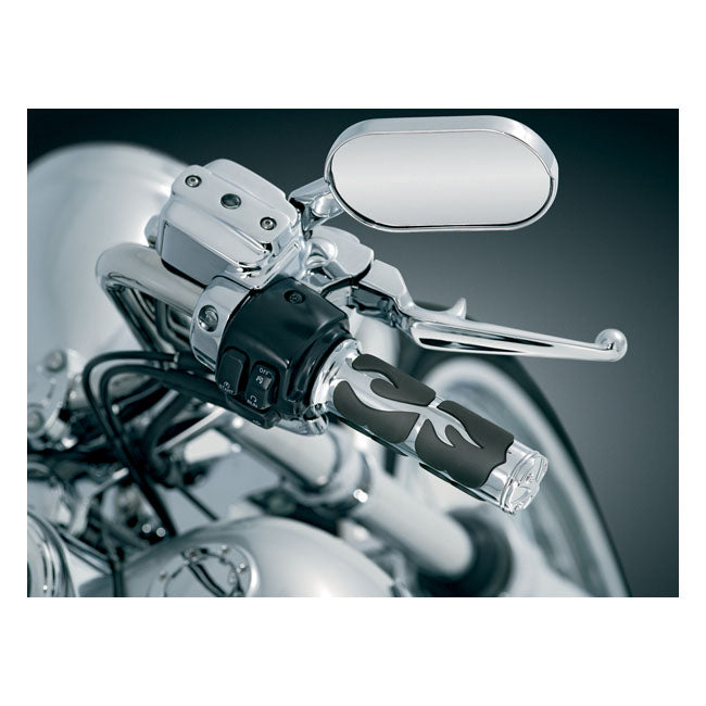 Kuryakyn, ISO flame h/b grips — 08-25 H-D with e-throttle (excl. 2025 Softail; 11-17 Softail CVO models; 23-25 FLHXSE; 24-25 FLHX; 2025 FLHXU; 24-25 FLTRX; 18-25 FLTRXSE; 24-25 FLTRXSTSE; 21-25 RA Pan America & RH Sportster/Nightster models)