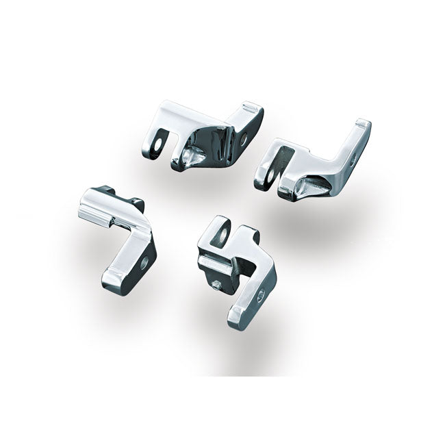 Kuryakyn, Rider floorboard relocator brackets — 97-16 Electra Glides (Excl. 15-16 FLHTKSE); Road Glides (Excl. 15-16 FLTRUSE); Road Kings; Street Glides (Excl. 15-16 FLHXSE) & 09-13 Trikes (NU)