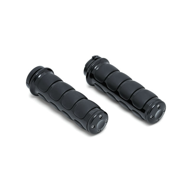 Kuryakyn, Black ISO grips — 81-22 H-D with dual throttle cables (Excl. Street) (NU)