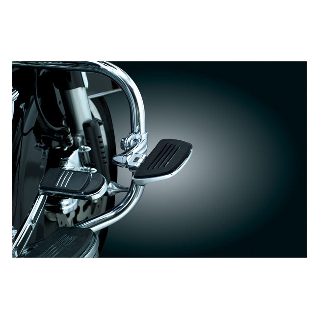 Kuryakyn, Premium mini floorboard set. Chrome — All traditional H-D male mount. (Excl. rider/passenger on: 18-24 Softails; 20-21 Livewire; 15-20 XG; 10-21 XL1200X/XS; 11-20 XL1200C; 12-16 XL1200V)